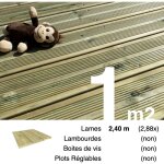 Terrasseenbois. fr - planches de terrasse pin autoclave vert pour 1 m ? longueur 2, 4 m