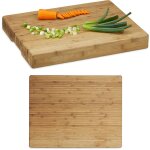Relaxdays - planche  trancher, en lot de 2, ray, bambou, paisse, poigne creuse hxlxp: 5, 5x45x35 ...