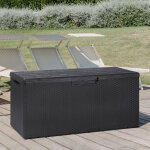 Toomax - portofino coffre de rangement en re'sine effet bois 340lt anthracite ide'al pour l'inte'rieur ...