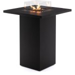 Planika - square table high - table haute ext�rieure avec chemin�e � gaz
