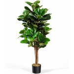 Costway - plante artificielle 120cm avec pot dcoration en pp souple, fausse figuier  feuilles de violon ...