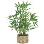 Plante artificielle bambou dans un pot en fibres naturelles d 32 x h 46 cm - atmosphera