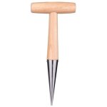 Plantoir � bulbes avec pointe en acier 27 cm - plantoir � main avec manche en bois solide - outil de ...