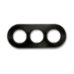 Plaque 3 postes porcelaine noire do low fontini