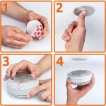 Plaque aimante adhsive pour dtecteur de fume, 3 supports magntiques autocollants, mise en place ...