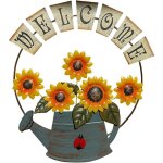 Plaque de bienvenue en m�tal tournesol, d�coration pastorale pour porte d'entr�e, d�coration � suspendre ...