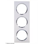 Plaque carr�e dooxie 3 postes blanc avec bague chrome