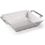 Plaque de cuisson carr�e en acier inoxydable, bbq barbecue bac de fuite, grill panier grill outils de ...