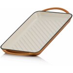 Plaque de cuisson en fonte �maill�e 39, 5 x 22 x 3, 5 cm plaque en fonte avec 2 poign�es - mahlzeit