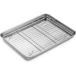 Plaque de cuisson avec grille, plat  rtir rectangulaire en acier inoxydable, 31, 5 x 25 x 2, 5 cm plaque ...