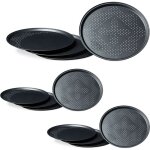 Relaxdays - plaques de cuisson pizza perfor�es, diam�tre 29 cm, cuisine, flammk�che, lot de 12, antiadh�sif, ...
