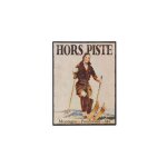 Plaque dcorative murale ski en mtal dcoration chalet - hors piste