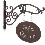 Relaxdays - plaque de boutique, design antique, inscription, portant fonte de fer, bar, boutique, � l'entr�e, ...