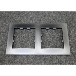 Plaque de finition 2 poste 4 modules noir carbone entraxe 71mm horizontal srie kallysta pop hager