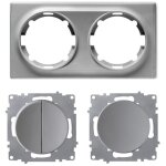 Plaque de finition 2 postes florence + 1 interrupteur double, 1 voie + 1 interrupteur simple allumage ...