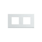 Plaque hager gallery 2 postes horizontale blanc
