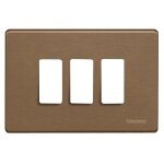 Plaque pour interrupteurs bticino magic 3 places bronze tic503 / 3 / br