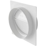 Plaque pour passage de mur - tube ventilation rond 100 blanc avec clapet anti - retour first plast