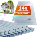 No brand - plaque de polycarbonate creux 10, 25 m 14 units plaques  double paroi 4mm d'paisseur serre ...