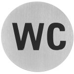 Plaque signal�tique autocollante pour portes de toilettes, acier inoxydable, dia. 75mm hendi 663622