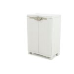 Plastiken - spacesaver 70 armoire basse 2 portes avec etageres - l 70 x p 45 x h 100 cm - gamme space ...