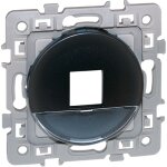 Plastron rj45 format keystone - square couleur anthracite