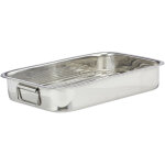 Plat  four avec grillage, en acier inoxydable, lavable  la machine, plat  rtir, argent - relaxdays ...