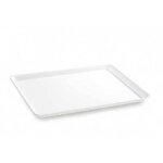 Plat en plexiglas rectangulaire avec coins arrondis blanc 365x275x17mm - matriel chr pro