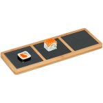 Plat de service, pour fromage / sushis / charcuterie, h x l x p : 1, 5 x 34 x 12 cm, nature et anthracite ...