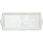 Plat de service 'liser' 34cm blanc & or