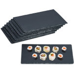 Plat de service, lot 8, rectangulaire, pour servir fromage / sushis / desserts, 26 x 16 cm, noir - relaxdays ...