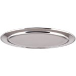 Plat de service ovale en inox - longueur 30cm Plat de service ovale en inox - longueur 30cm