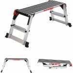 Plate - forme de travail pliable en aluminium, marchepied / escabeau de travail verrouillable avec surface ... Plate - forme de travail pliable en aluminium, marchepied / escabeau de travail verrouillable avec surface ...
