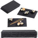 Plateau en ardoise, lot de 12, 26 x 16 cm, assiette de pr�sentation, rectangulaire, plat de service, ...