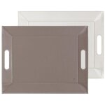 Plateau bicolore r�versible 45 x 35 cm taupe / blanc - freeform