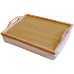 Plateau en bois avec coussin pour petit d�jeuner au lit