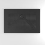 Kiamami valentina - plateau de douche 120x80 en c�ramique noir mat design moderne dauphin