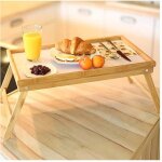 Plateau de lit pliable en bois de bambou 50 x 30 cm