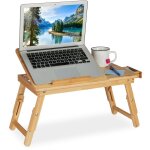 Relaxdays - plateau pliant pour laptop, avec fentes d'aration, hauteur rglable, hxlxp : 43, 5x57x30 ...