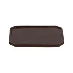 Plateau pour pot � bonsai rectangulaire l en c�ramique - marron - l 24, 5 x p 20, 5 x h 1, 9 cm - livraison ...