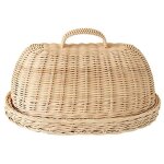 Plateau de rangement en rotin avec couvercle, paniers osier tissés à la main, présentoir - déjeuner pour ... Plateau de rangement en rotin avec couvercle, paniers osier tissés à la main, présentoir - déjeuner pour ...