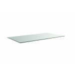Table basse fixe rectangulaire 120x60 cm ? verre tremp� transparent ? �paisseur 0, 9 cm avec bords polis ...