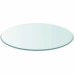 Meubletmoi - plateau rond 60 cm en verre tremp� transparent