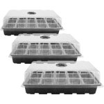 Plateau de semis pot de culture de plantes 3 pi�ces avec couvercle 15 cavit�s plateau de jardin en plastique ...
