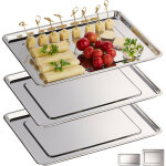 Plateaux de service, lot de 3, acier inoxydable, adapté au lave - vaisselle, saucisson, 33 x 26, 5 cm, ... Plateaux de service, lot de 3, acier inoxydable, adapté au lave - vaisselle, saucisson, 33 x 26, 5 cm, ...