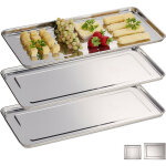 Plateaux de service, lot de 3, acier inoxydable, adapt au lave - vaisselle, saucisson, 45, 5 x 22 cm, ...