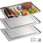 Relaxdays plateaux de service, lot de 3, acier inoxydable, adapt au lave - vaisselle, saucisson, 48 ...