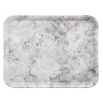 Plateau de service effet marbre  mela  43cm blanc