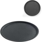 Plateau de service rond antid�rapant, diam�tre 35 cm - noir