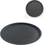 Plateau de service rond antid�rapant, diam�tre 40 cm - noir